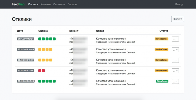 FeedTrap — Система сбора отзывов от "горячих" клиентов